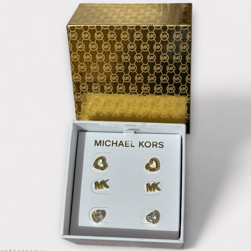 Michael Kors Gold Tone Earring Trio